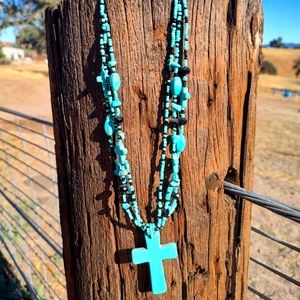 Turquoise Cross Necklace